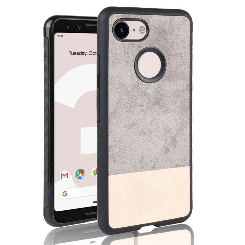 Coque Google Pixel 3 Bicolore Simili Cuir