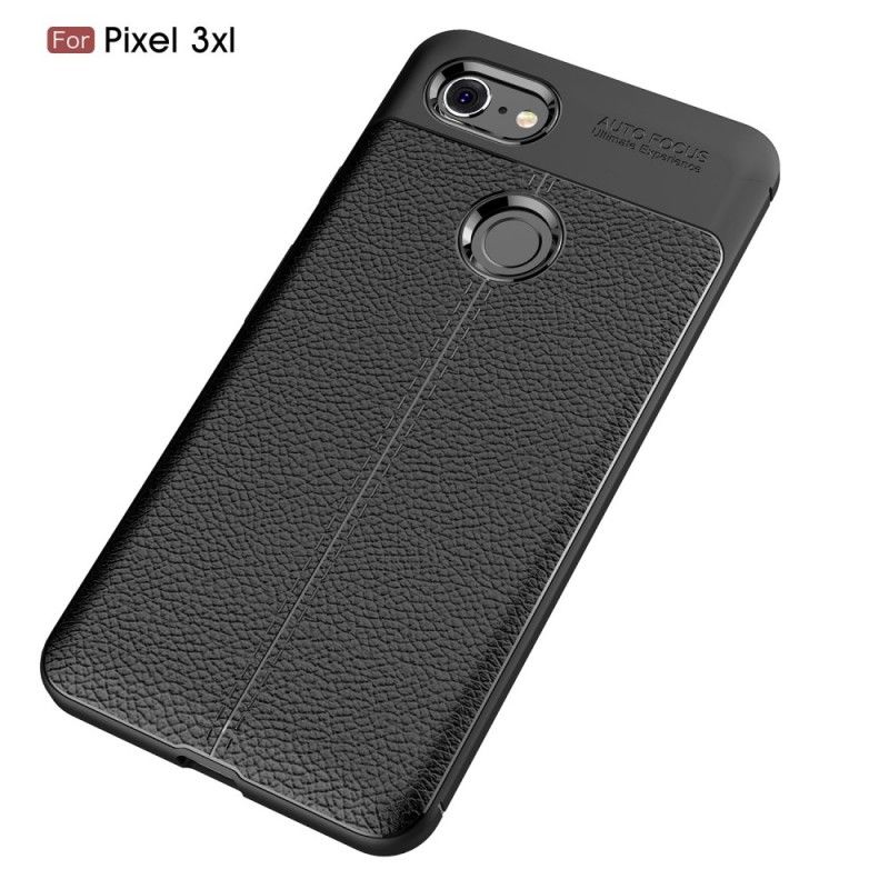 Coque Google Pixel 3 Xl Effet Cuir Litchi Double Line