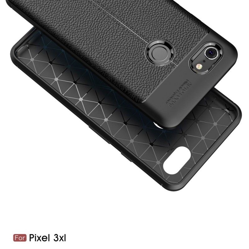 Coque Google Pixel 3 Xl Effet Cuir Litchi Double Line