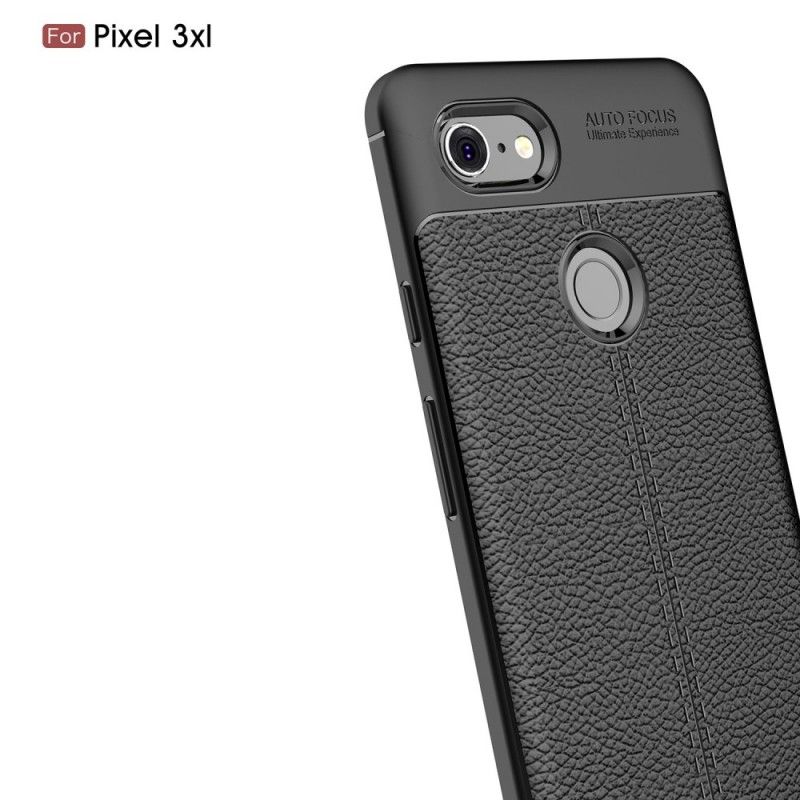 Coque Google Pixel 3 Xl Effet Cuir Litchi Double Line