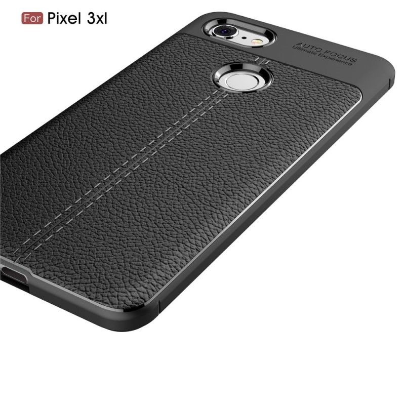 Coque Google Pixel 3 Xl Effet Cuir Litchi Double Line