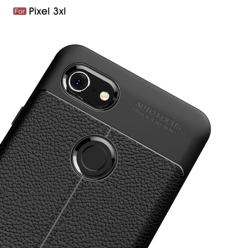 Coque Google Pixel 3 Xl Effet Cuir Litchi Double Line