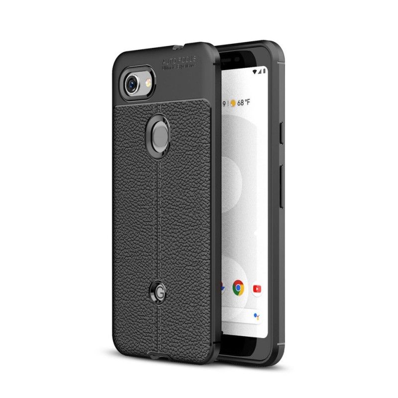 Coque Google Pixel 3a Effet Cuir Litchi Double Line