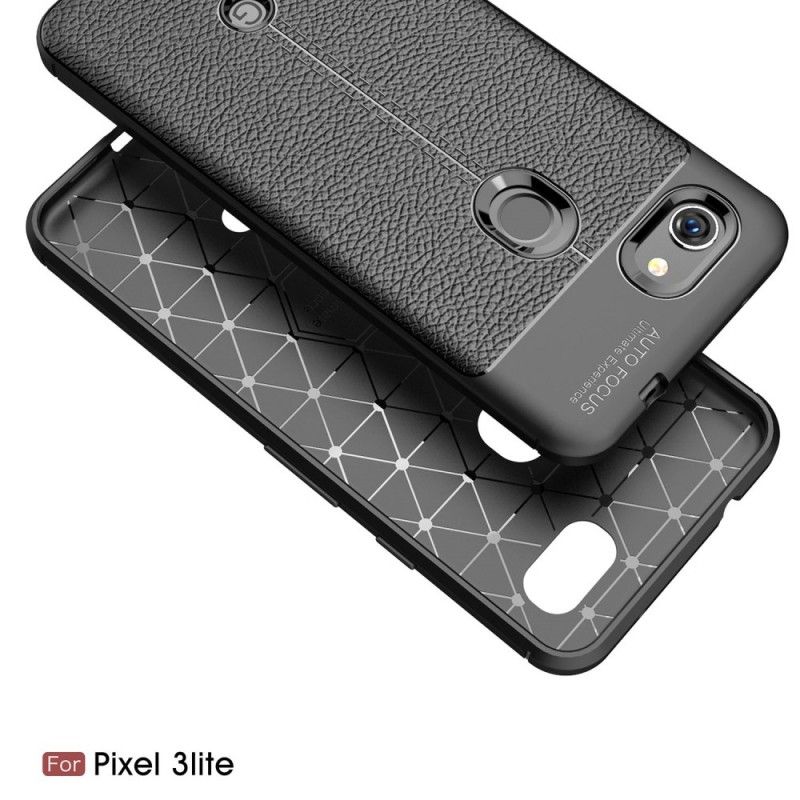 Coque Google Pixel 3a Effet Cuir Litchi Double Line