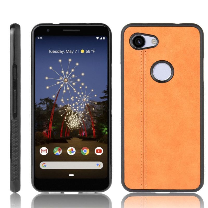 Coque Google Pixel 3a Style Cuir Coutures