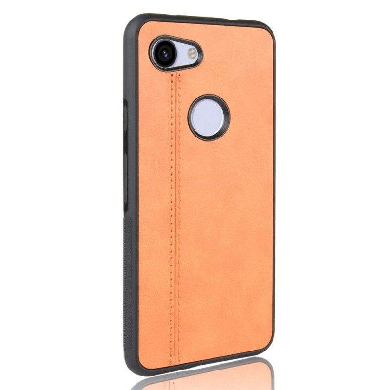 Coque Google Pixel 3a Style Cuir Coutures