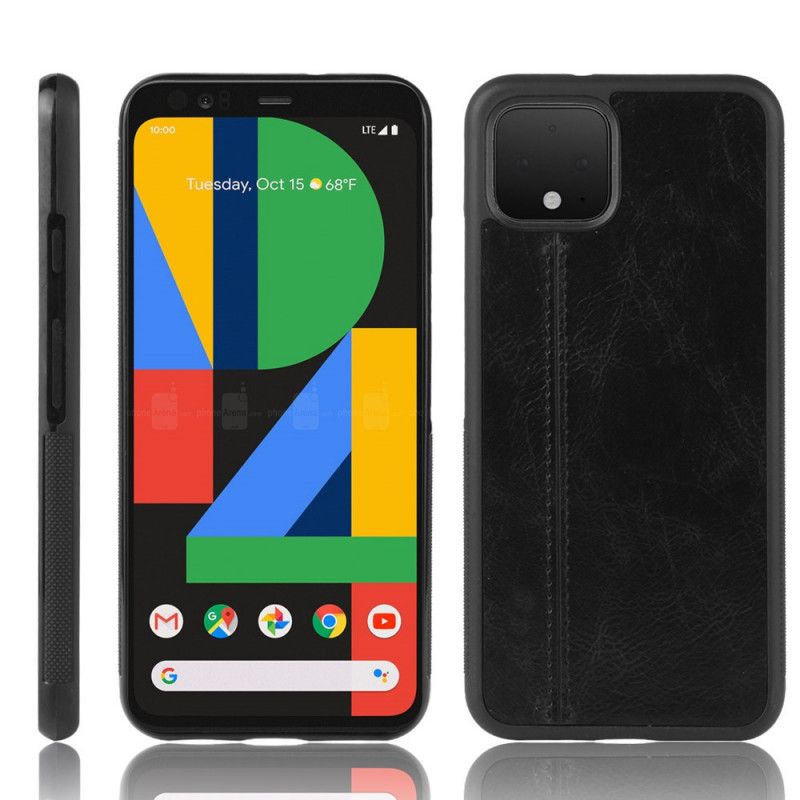 Coque Google Pixel 4 Effet Cuir Couture