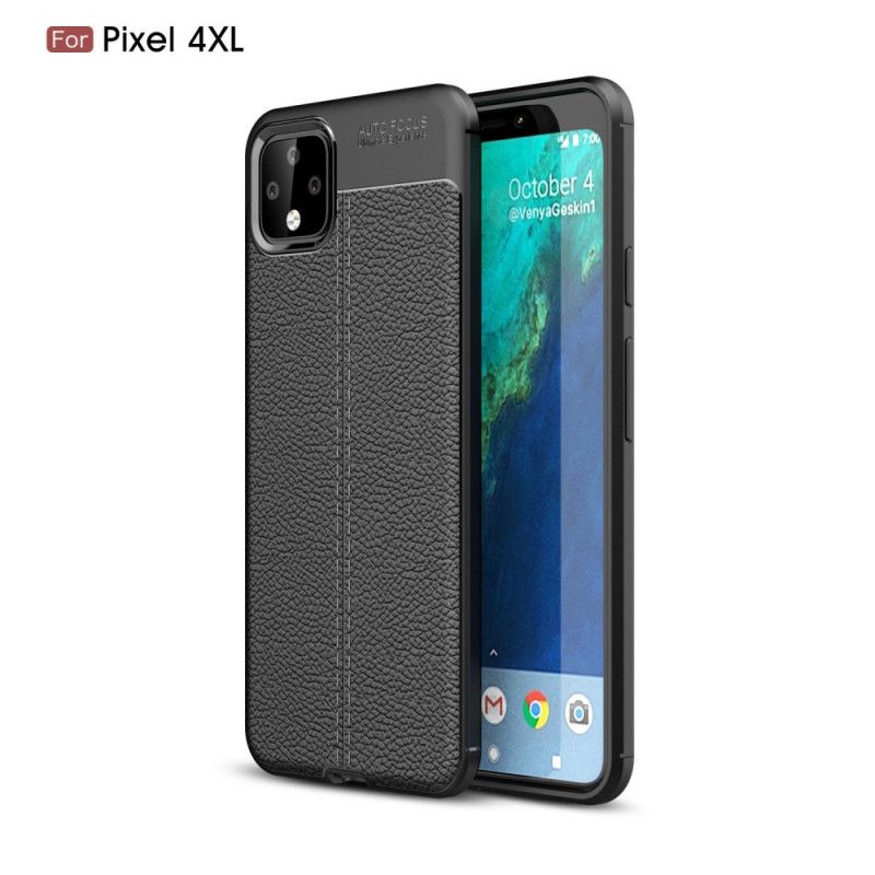 Coque Google Pixel 4 Xl Effet Cuir Litchi Double Line