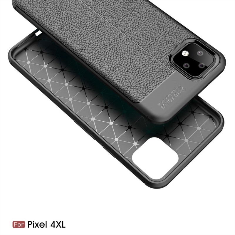 Coque Google Pixel 4 Xl Effet Cuir Litchi Double Line