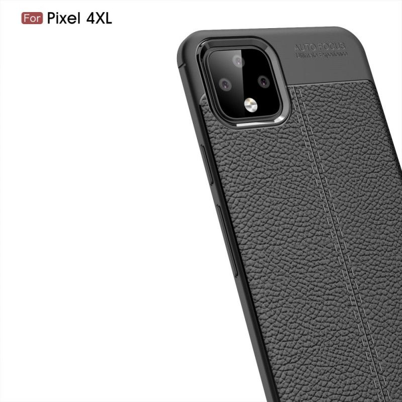 Coque Google Pixel 4 Xl Effet Cuir Litchi Double Line