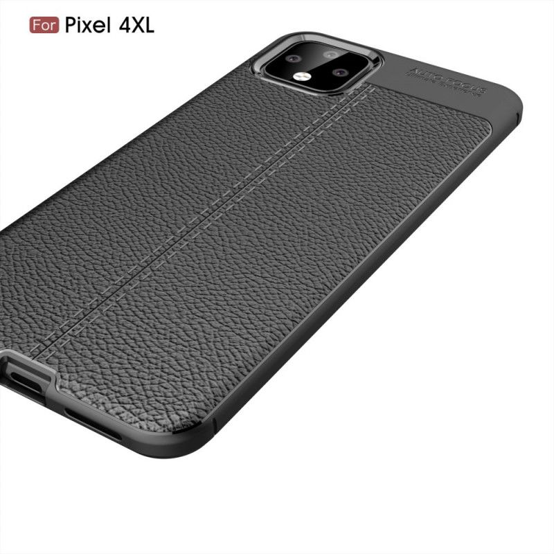 Coque Google Pixel 4 Xl Effet Cuir Litchi Double Line