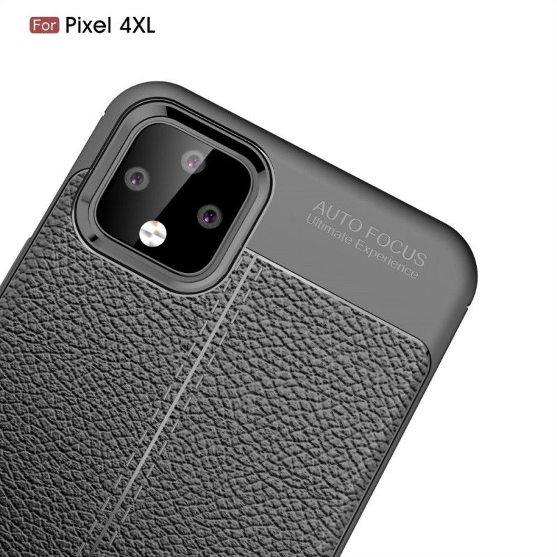 Coque Google Pixel 4 Xl Effet Cuir Litchi Double Line