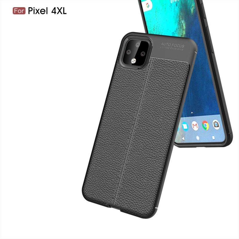 Coque Google Pixel 4 Xl Effet Cuir Litchi Double Line