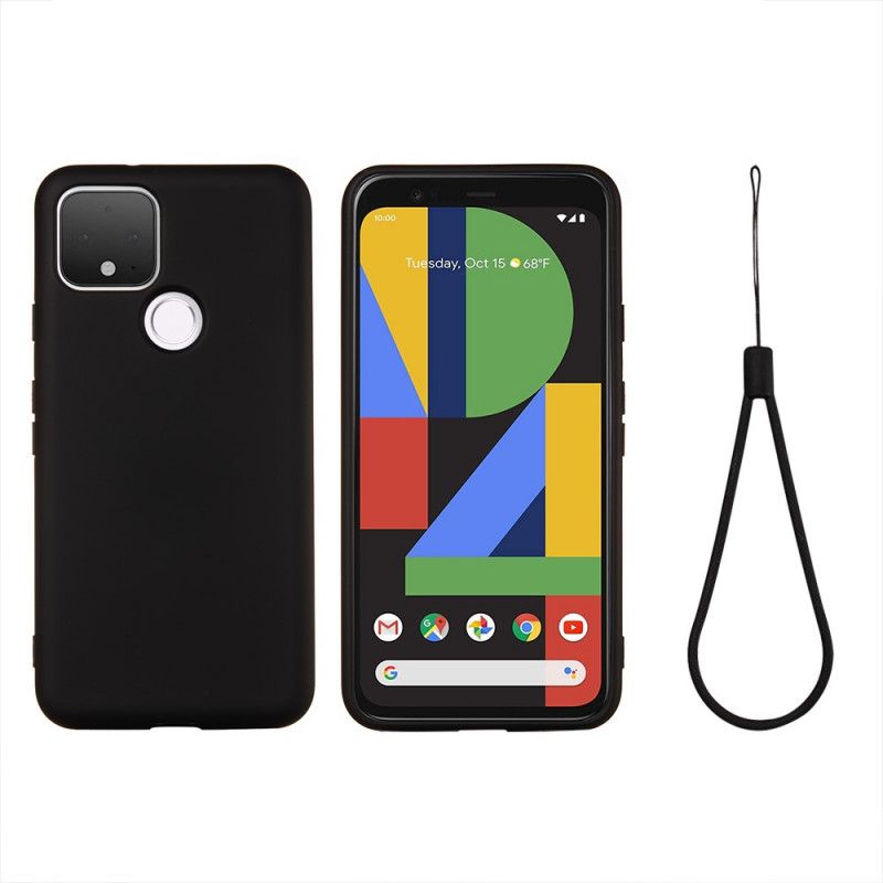 Coque Google Pixel 4a 5g Conception Silicone Liquide Avec Lanière