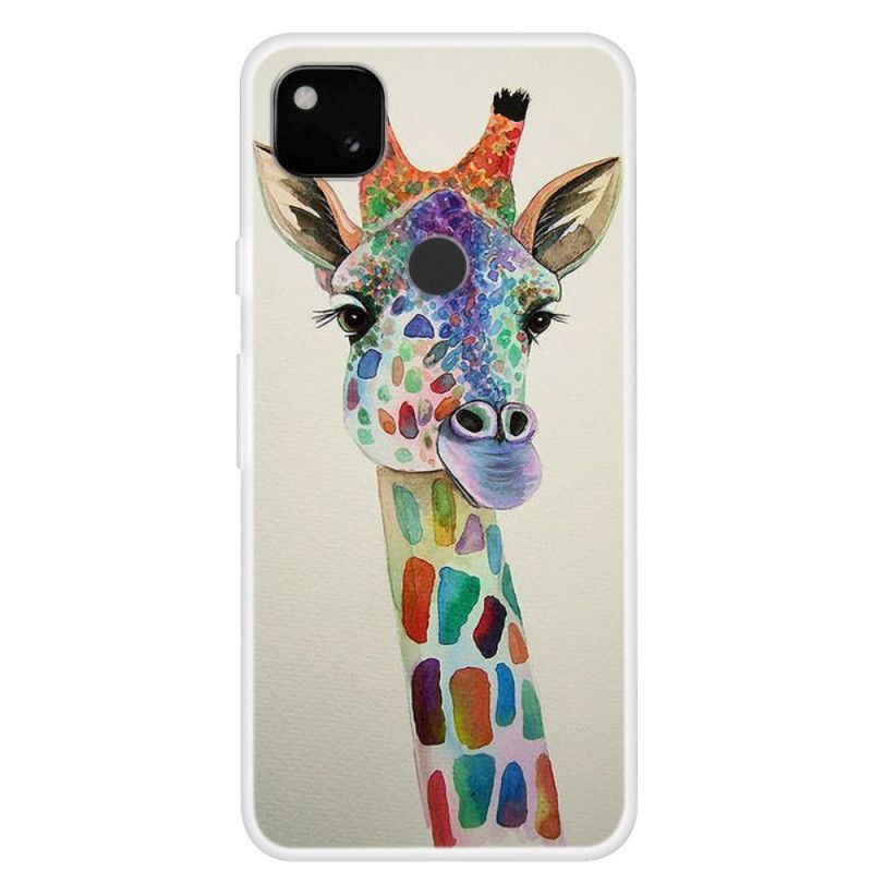 Coque Google Pixel 4a Girafe Colorée