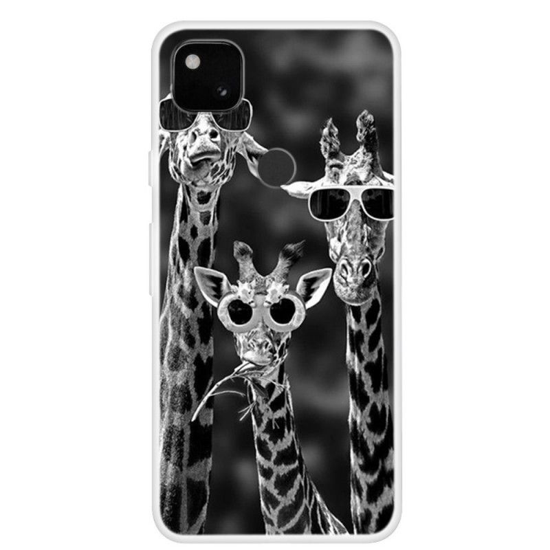 Coque Google Pixel 4a Girafes À Lunettes