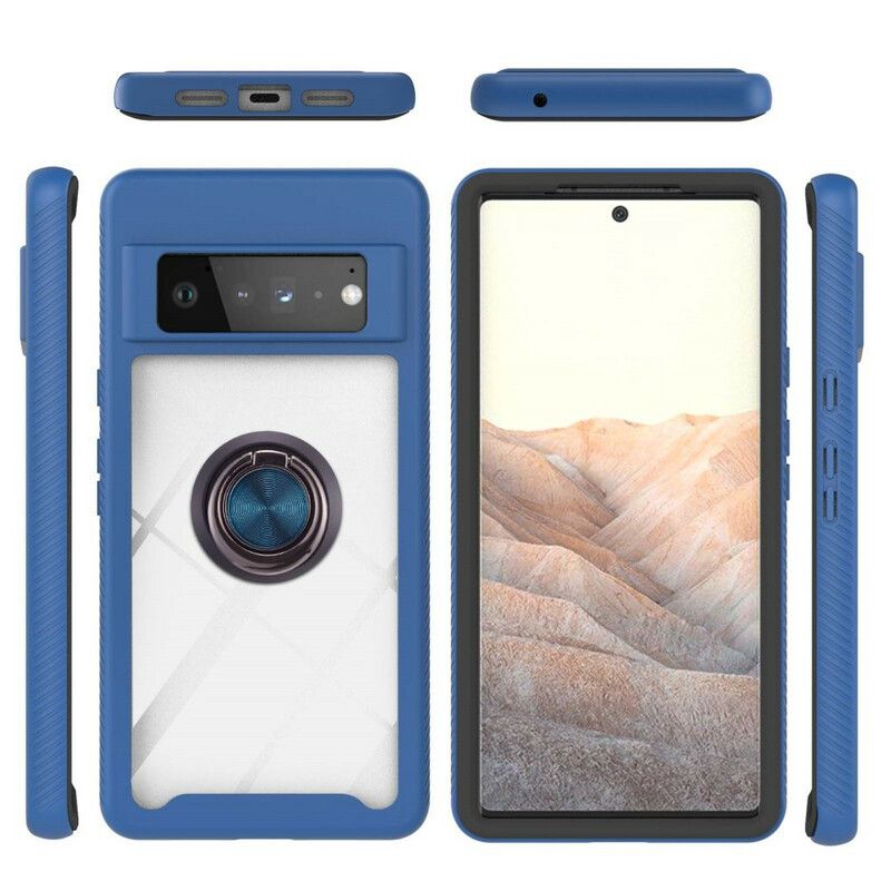 Coque Google Pixel 6 Pro Hybride Rebords Biseautés Avec Anneau