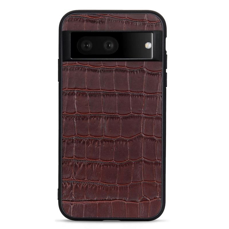 Coque Google Pixel 7 Véritable Cuir Style Crocodile