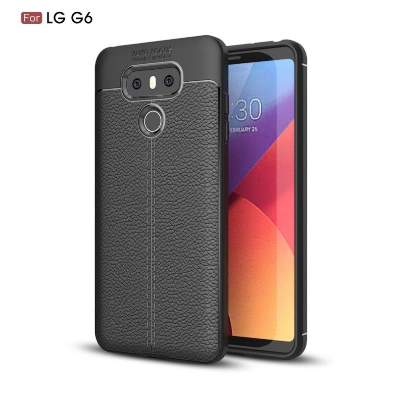 Coque Lg G6 Effet Cuir Litchi Double Line