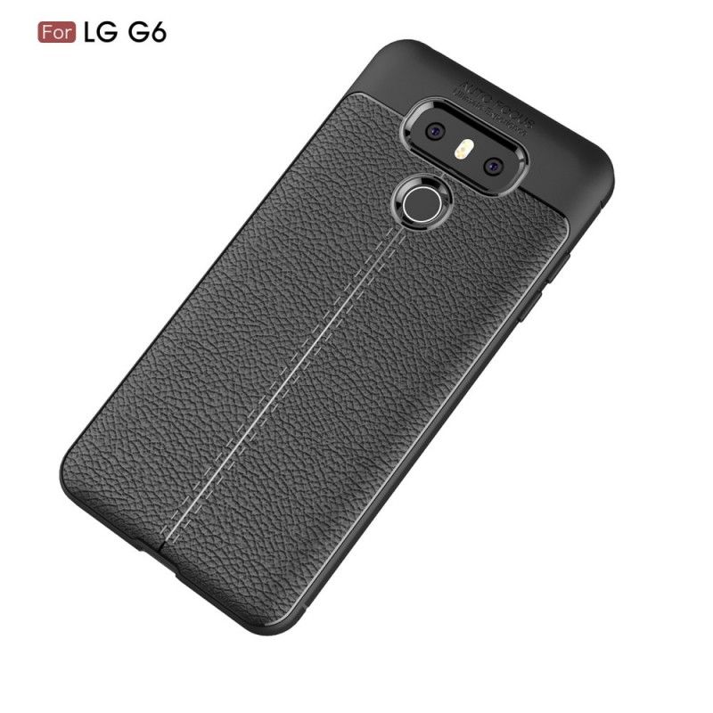 Coque Lg G6 Effet Cuir Litchi Double Line