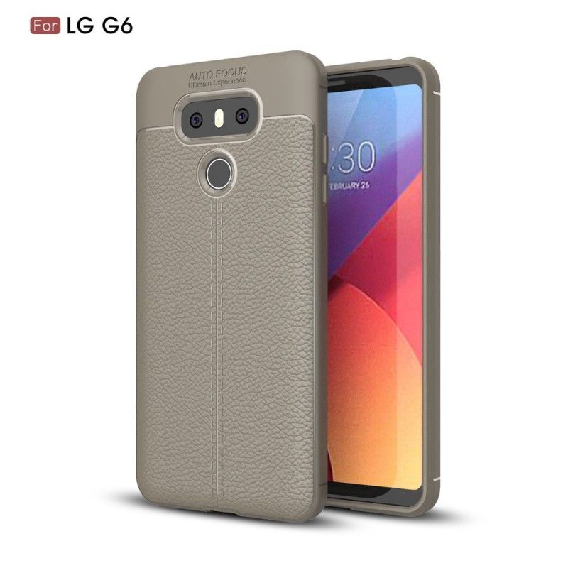 Coque Lg G6 Effet Cuir Litchi Double Line