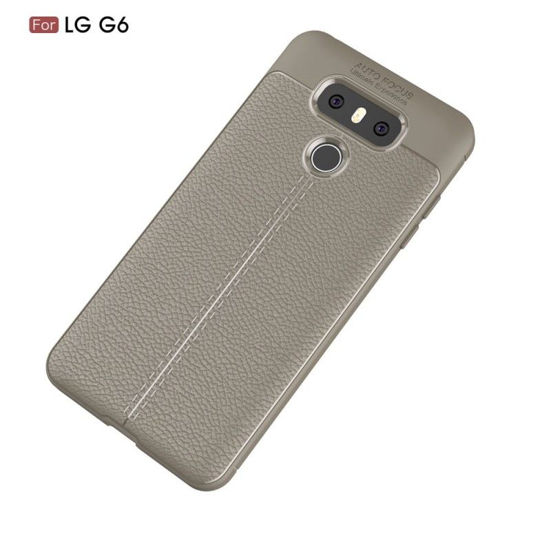 Coque Lg G6 Effet Cuir Litchi Double Line