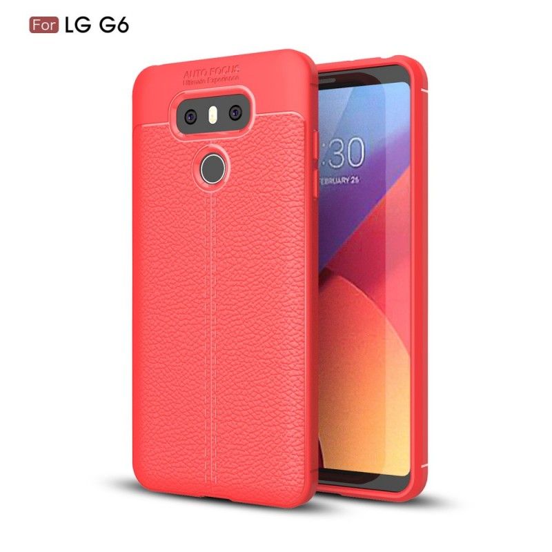 Coque Lg G6 Effet Cuir Litchi Double Line