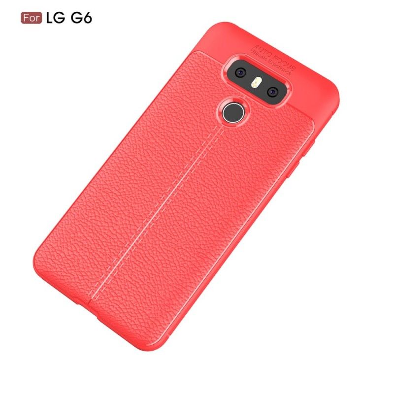 Coque Lg G6 Effet Cuir Litchi Double Line