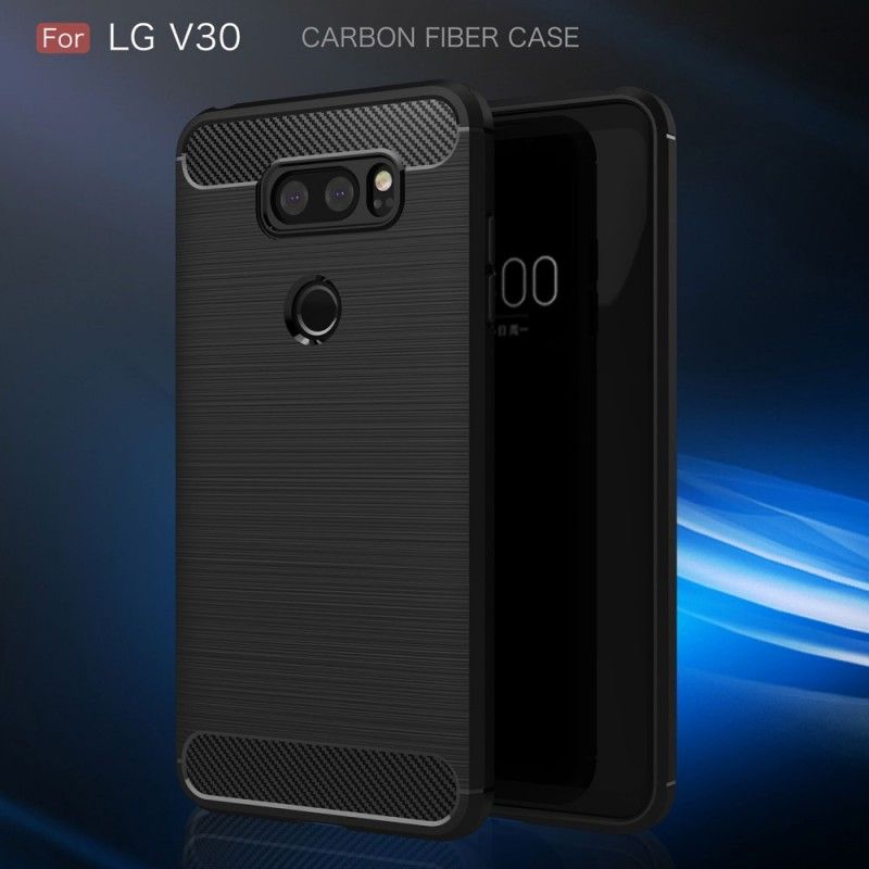 Coque Lg V30 Fibre Carbone Brossée