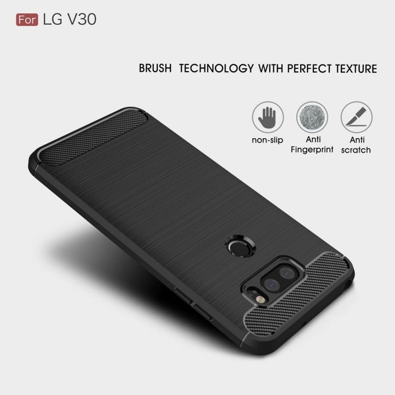 Coque Lg V30 Fibre Carbone Brossée