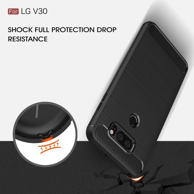 Coque Lg V30 Fibre Carbone Brossée