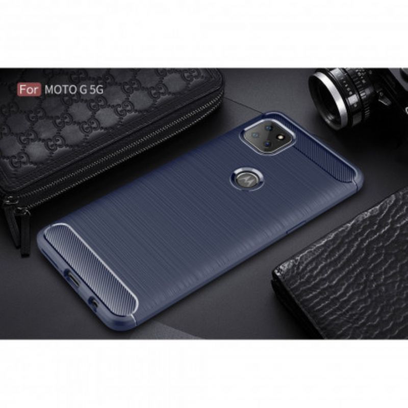 Coque Moto G 5G Fibre Carbone Brossée