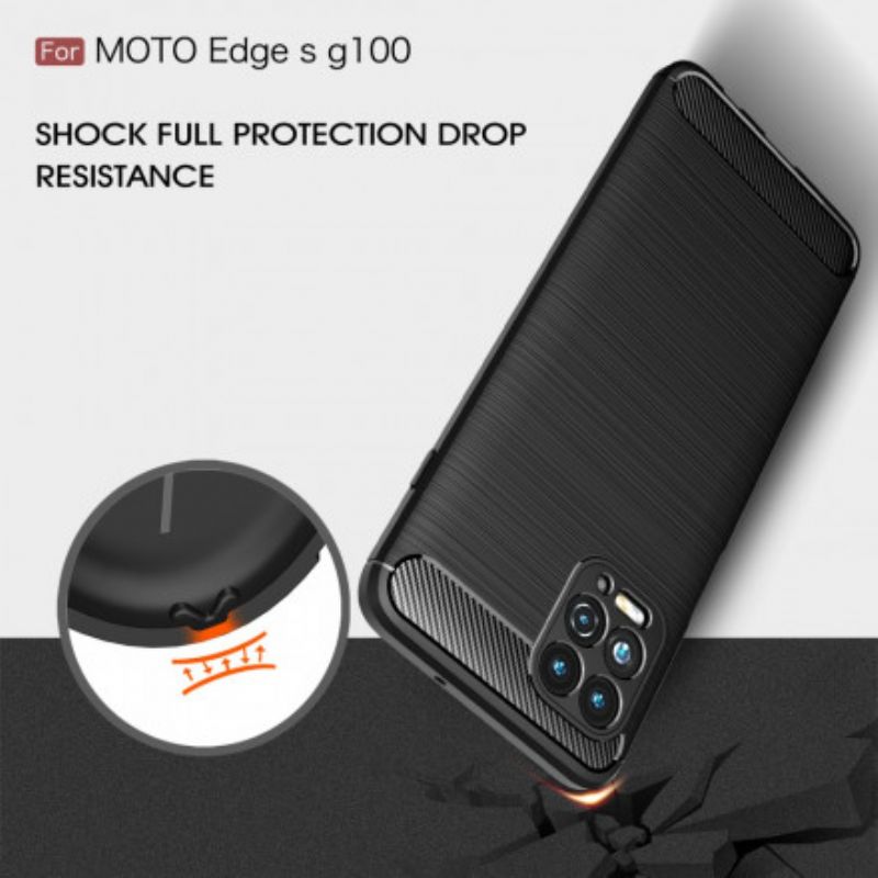 Coque Moto G100 Fibre Carbone Brossée