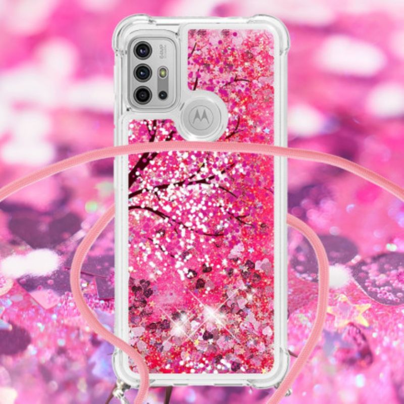 Coque Moto G30 / G10 À Cordon Paillettes Arbre