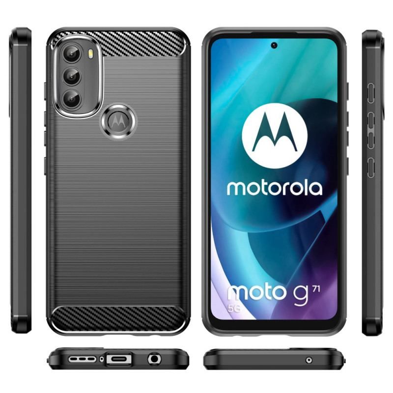 Coque Moto G71 5G Fibre Carbone Brossée