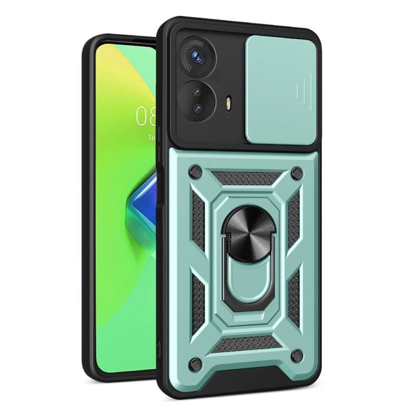 Coque Moto G73 5G Anneau-Support et Protège Lentilles