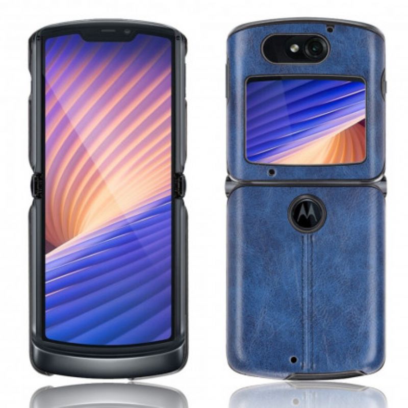 Coque Motorola Razr 5G Simili Cuir Coutures