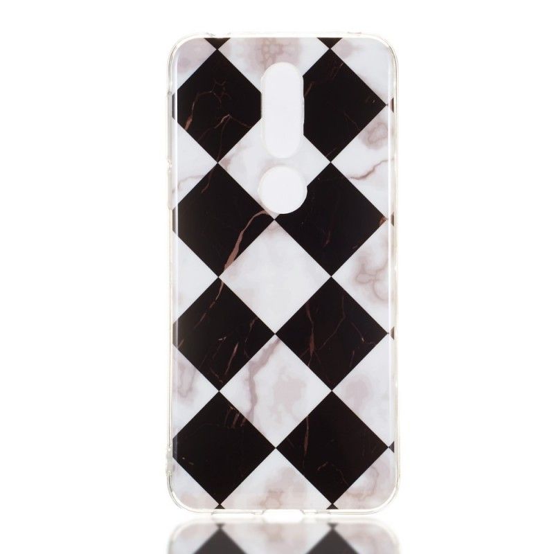 Coque Nokia 7.1 Carrés Noirs Et Blancs