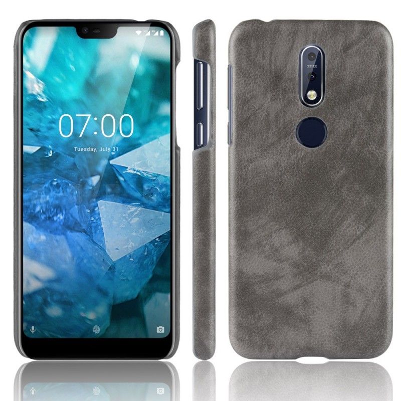 Coque Nokia 7.1 Effet Cuir Litchi