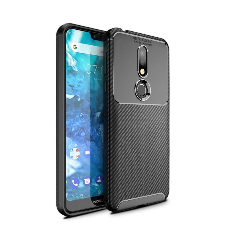 Coque Nokia 7.1 Flexible Texture Fibre Carbone