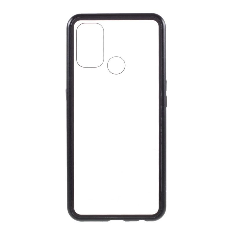 Coque Oppo A53 / A53s Dos Verre Trempé Et Rebords Métal Magnétique