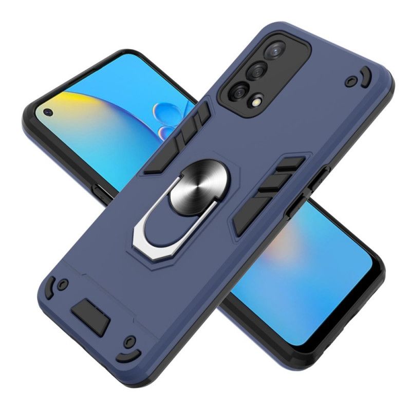 Coque Oppo A74 4G Détachable Anneau-support Métallisée