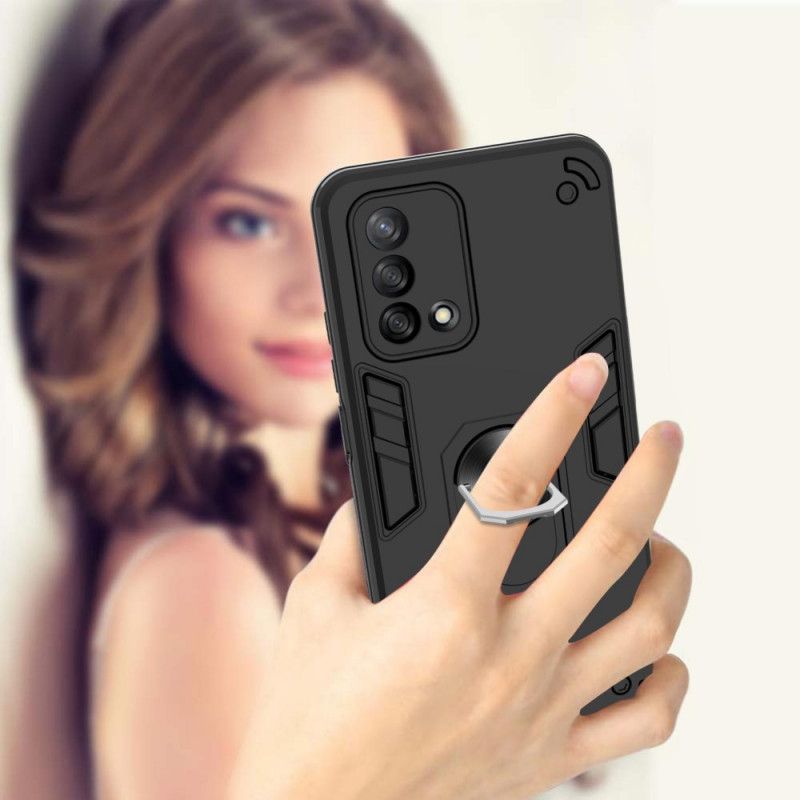 Coque Oppo A74 4G Détachable Anneau-support Métallisée