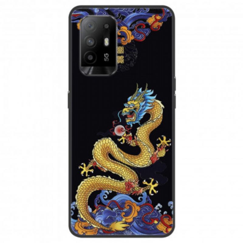 Coque Oppo A94 5G Dragon Coloré Asiatique