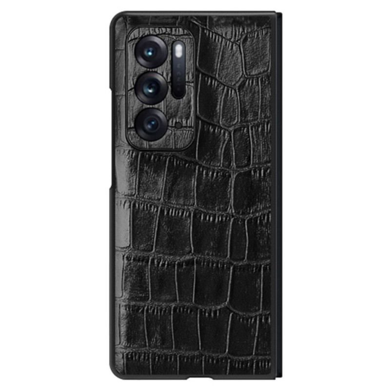 Coque Oppo Find N Cuir Véritable Cuir Texture Crocodile