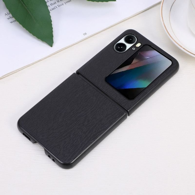 Coque Oppo Find N2 Flip Style Cuir Effet Bois