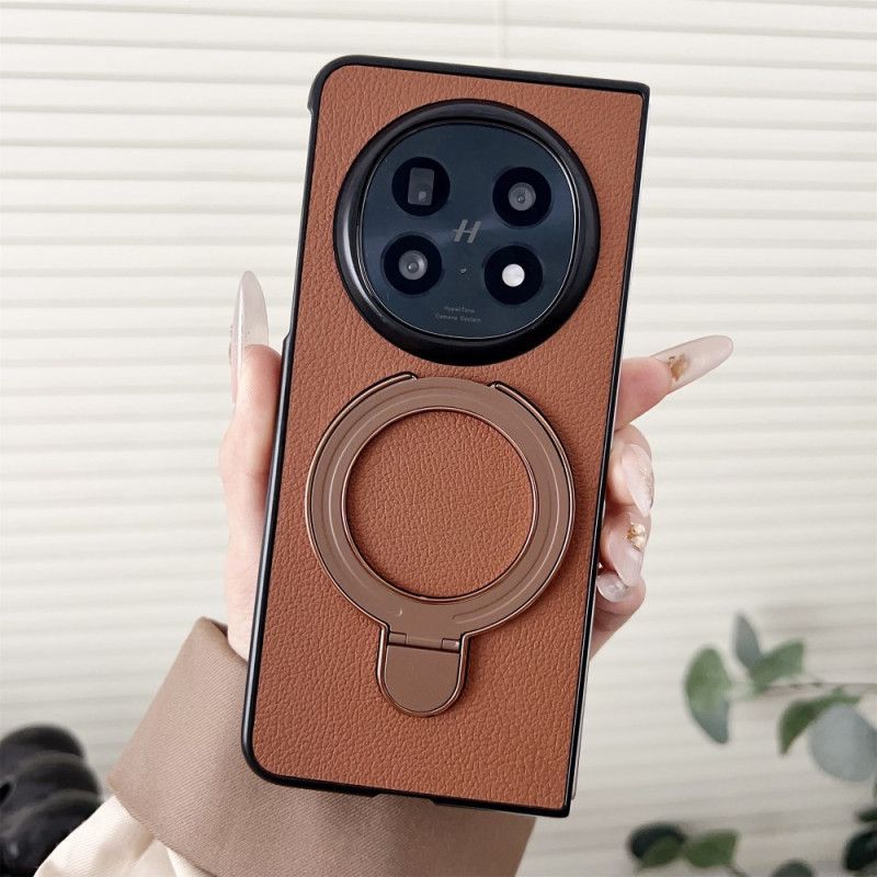 Coque Oppo Find N5 5G Simili Cuir Anneau-Support