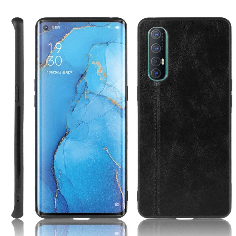 Coque Oppo Find X2 Neo Style Cuir Coutures