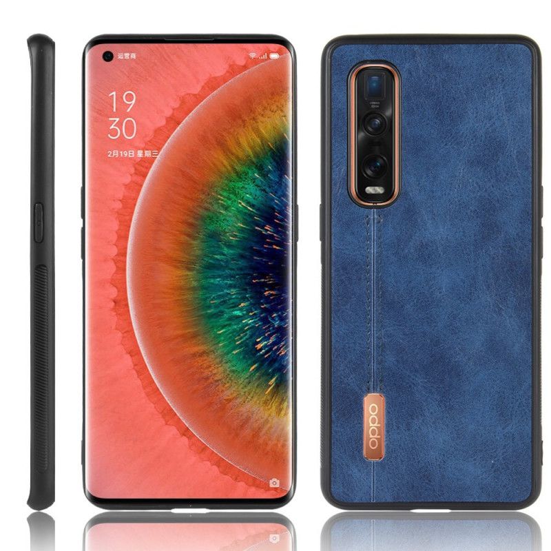 Coque Oppo Find X2 Pro Effet Cuir Couture