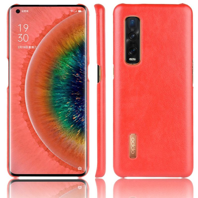 Coque Oppo Find X2 Pro Effet Cuir Litchi Performance